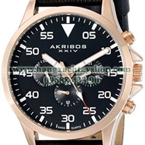 Akribos XXIV AK773RGB Analog Display Swiss Quartz Black Watch-hangxachtayshop