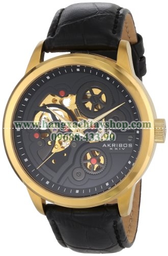 Akribos XXIV nam AK538YG Mechanical Skeleton-hangxachtayshop Akribos XXIV nam AK538YG Mechanical Skeleton-hangxachtayshop