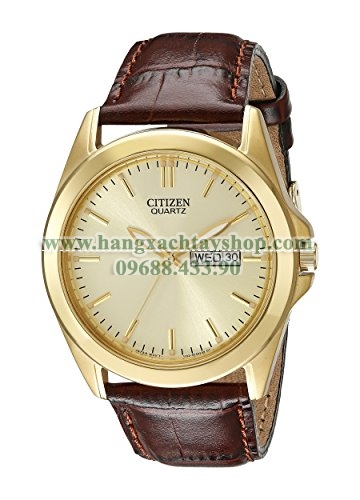 Citizen BF0582-01P Goldtone Watch with Brown Leather Strap-hangxachtayshop Citizen BF0582-01P Goldtone Watch with Brown Leather Strap-hangxachtayshop
