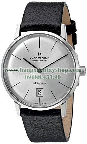 Hamilton Intra-Matic Silver Dial Leather Mens Watch H38455751-hangxachtayshop Hamilton Intra-Matic Silver Dial Leather Mens Watch H38455751-hangxachtayshop