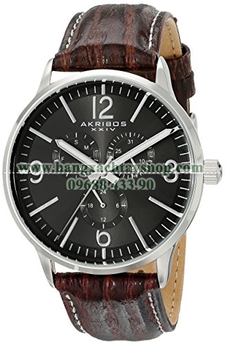 Akribos XXIV AK769SSB Analog Display Japanese Quartz Brown-hangxachtayshop Akribos XXIV AK769SSB Analog Display Japanese Quartz Brown-hangxachtayshop