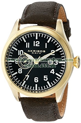 Akribos XXIV AK785YG Analog Display Swiss Quartz Brown-hangxachtayshop Akribos XXIV AK785YG Analog Display Swiss Quartz Brown-hangxachtayshop