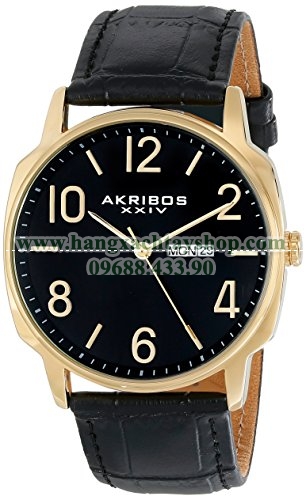Akribos XXIV AK801YG Analog Display Japanese Quartz Black-hangxachtayshop Akribos XXIV AK801YG Analog Display Japanese Quartz Black-hangxachtayshop