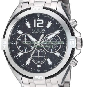 GUESS U1258G1 Stainless Steel + Black Chronograph Bracelet-hangxachtayshop