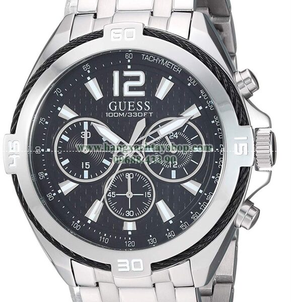 GUESS U1258G1 Stainless Steel + Black Chronograph Bracelet-hangxachtayshop