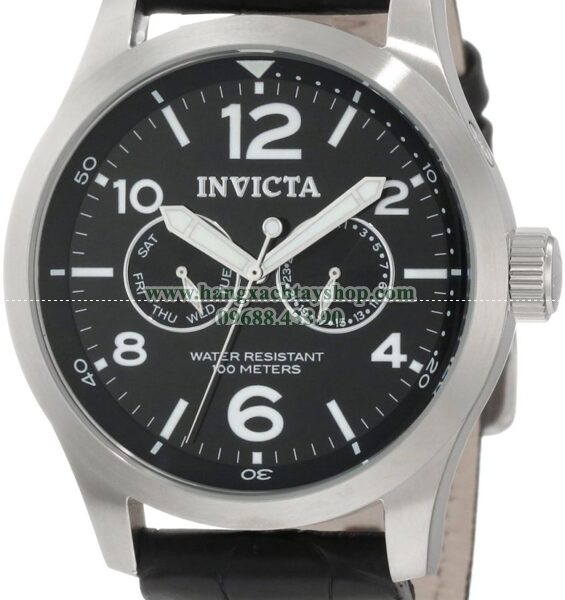 Invicta Nam 0764 II Collection Black Dial Black Leather Watch-hangxachtayshop Invicta Nam 0764 II Collection Black Dial Black Leather Watch-hangxachtayshop