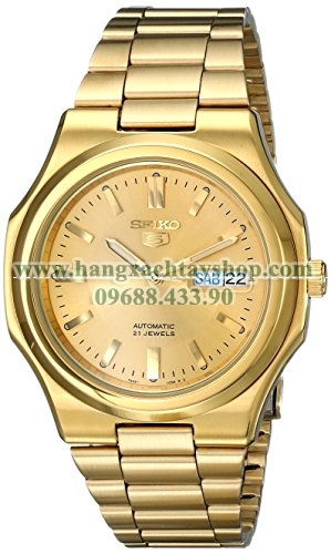Seiko SNKK52 Seiko 5 Automatic Gold-Tone Stainless Steel Bracelet Watch-hangxachtayshop Seiko SNKK52 Seiko 5 Automatic Gold-Tone Stainless Steel Bracelet Watch-hangxachtayshop