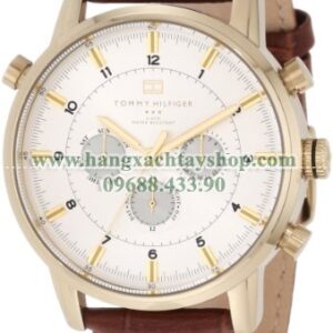 Tommy Hilfiger nam 1790874 Gold-Plated and Brown Croco Leather Strap-hangxachtayshop
