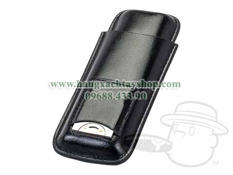 2-Cigar-Black-Case-With-Cutter 2-Cigar-Black-Case-With-Cutter